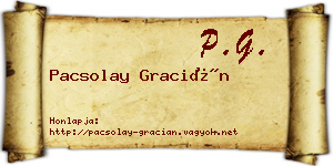 Pacsolay Gracián névjegykártya